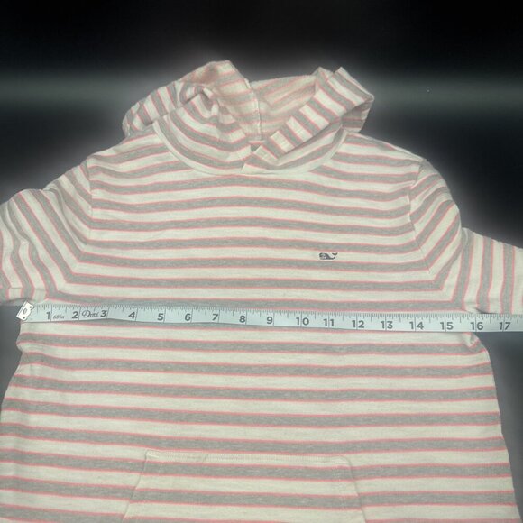 Vineyard Vines Girls Stripe Long Sleeve Knit Hooded Cover Up Dress Sz L Coastal - Picture 7 of 8